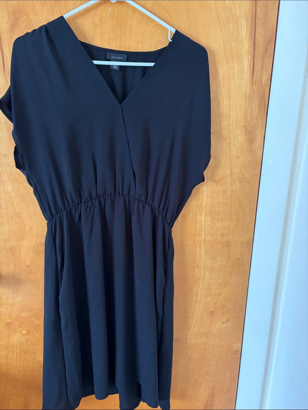 Halogen Black V-Neck Mini Dress